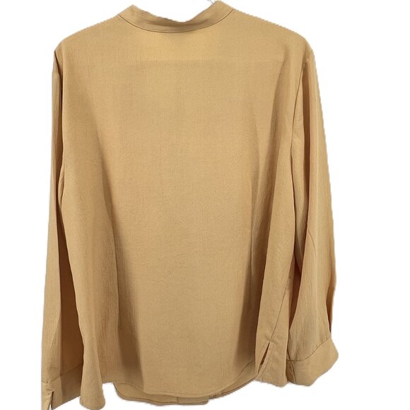 C.J. Banks by Christopher Banks Women's Blouse beige-mustard-yellow – Size 1X - Picture 4 of 8